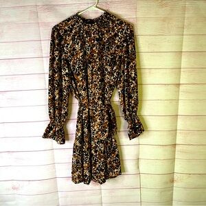 Ophelia Roe Long Bell‎ Ruffle Sleeves Belted Ruffle Dress Size Medium